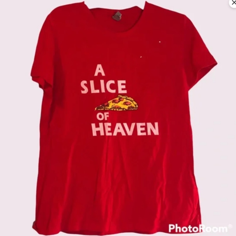 A slice of pizza t-shirt from movie a slice of heaven red casual size XL